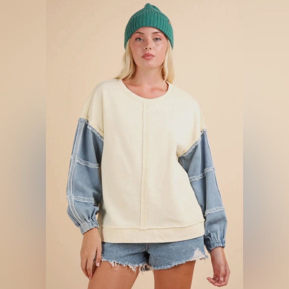 Daisy -  denim oversized sweatshirt